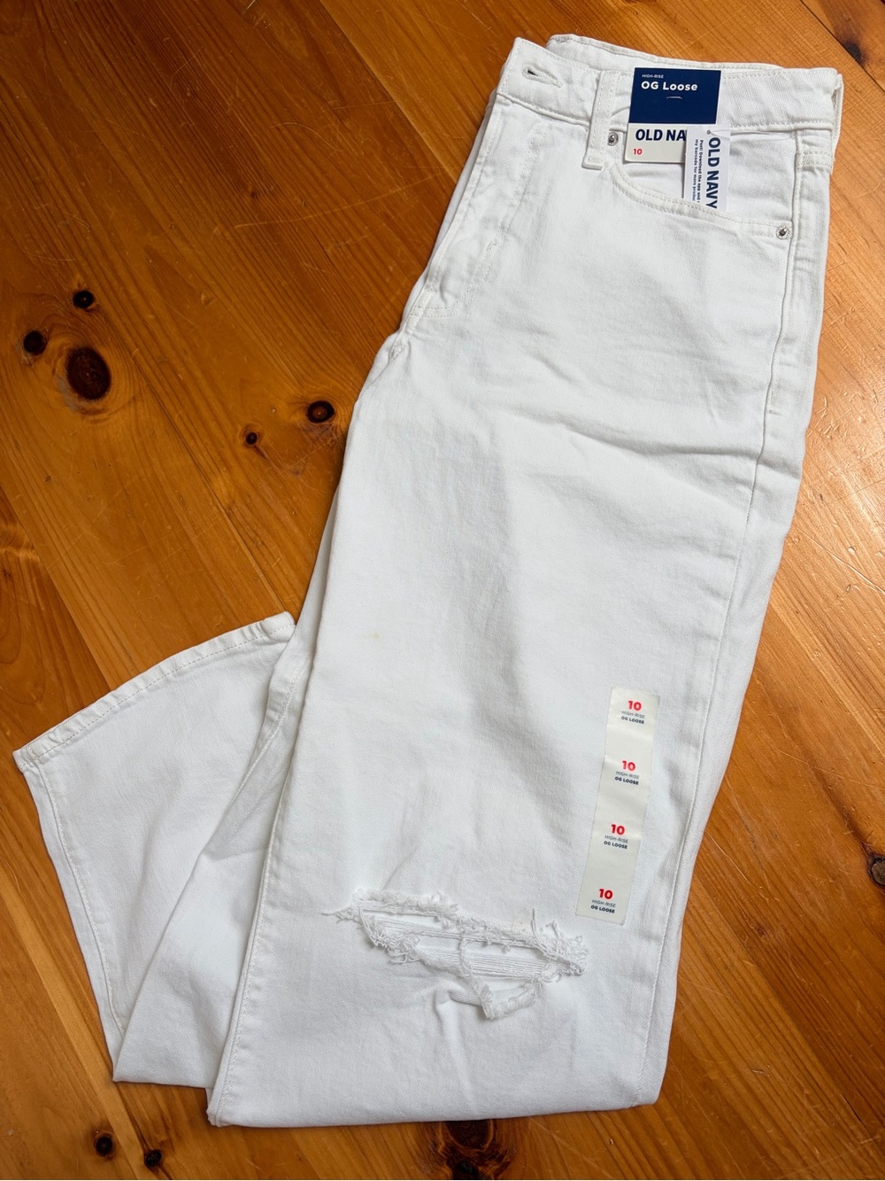 Old Navy White High-Rise OG Loose Jeans